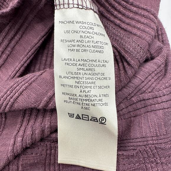 Anthropologie Pilcro Ribbed Ruched-Sleeve Top in Mauve Purple Size M - Picture 9 of 12